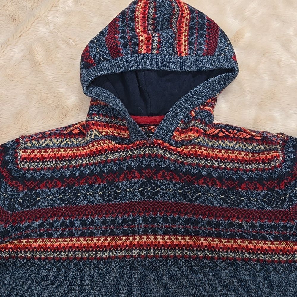 I JEANS BY BUFFALO BLUE FAIR ISLES CASUAL HOODED SWEATER - Picture 2 of 5